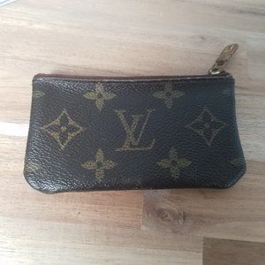 LOUIS VUITTON Monogram Brown Pochette Cles Pouch
